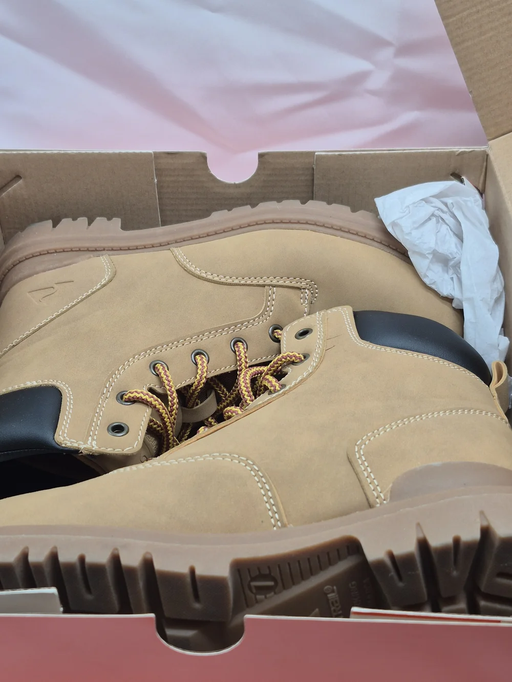 Ozark Trail Men’s Tan Work Boots - Rugged Lace-Up